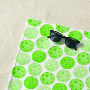 Pickleball Balls - Green Pickleball Balls on White Beach Towel