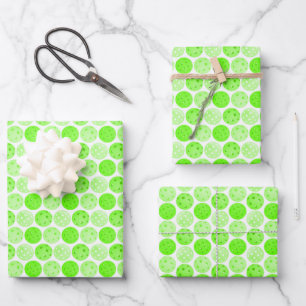 Pickleball Balls - Green Pickleball Balls on White Wrapping Paper Sheet