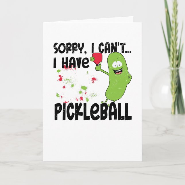 Pickleball Bat Player Hobby Pickle Sunset Card (Front)