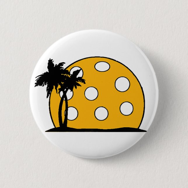 Pickleball Beach Sunset 6 Cm Round Badge (Front)