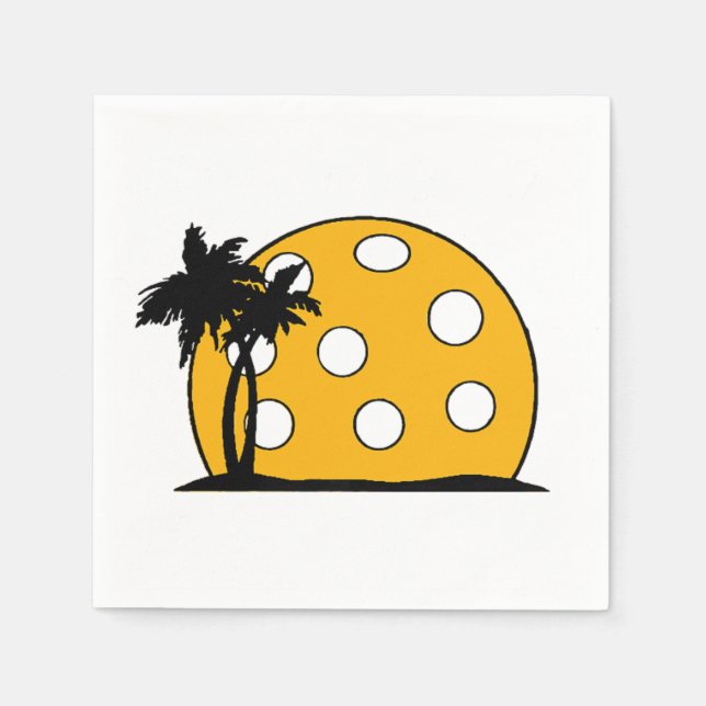 Pickleball Beach Sunset Napkin (Front)