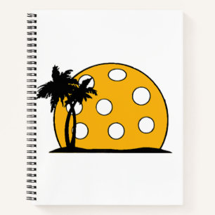 Pickleball Beach Sunset Notebook