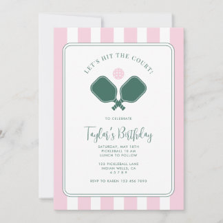 Pickleball Birthday Invitation