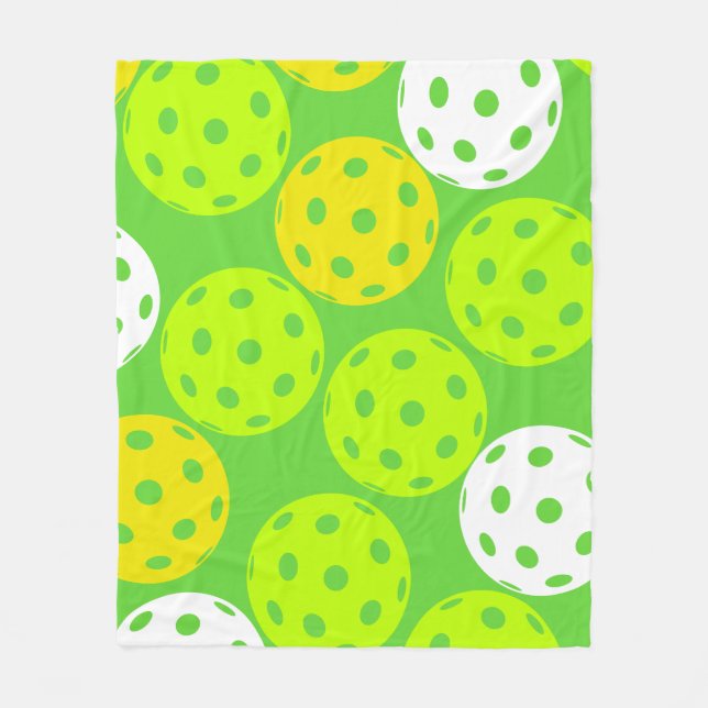 Pickleball Birthday Party Cute Green Sports Fleece Blanket (Front)