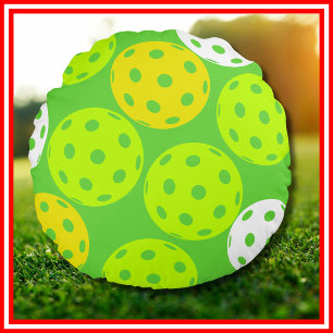 Pickleball Birthday Party Cute Green Sports Round Cushion