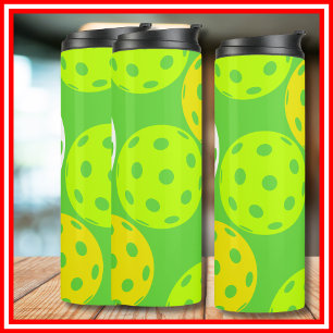 Pickleball Birthday Party Cute Green Sports Thermal Tumbler