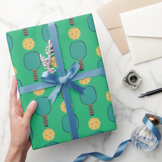 Pickleball Birthday Party Green Wrapping Paper (Gifting)