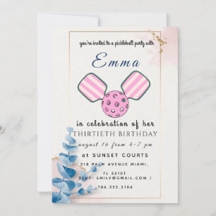 Pickleball Birthday Party Invitation Card 2026
