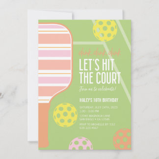 Pickleball Birthday Party Invitation • Dink Dink