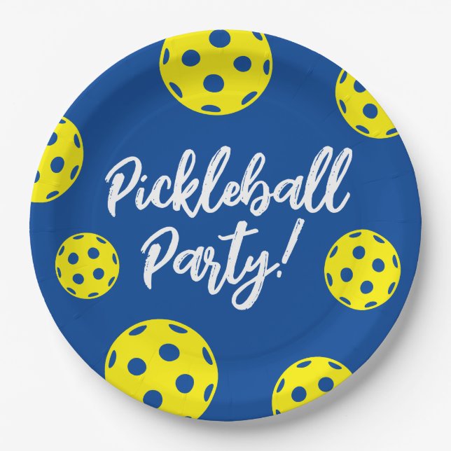 Pickleball Birthday party plates (disposable) (Front)