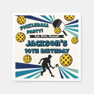 Pickleball Birthday Party Retro Vintage Player Napkin