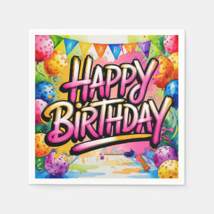 Pickleball Birthday Party themed Napkin