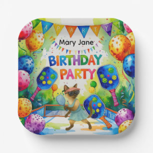 Pickleball Birthday Party themed Paper Plate
