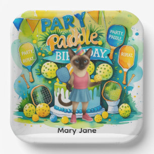 Pickleball Birthday Party themed Paper Plate
