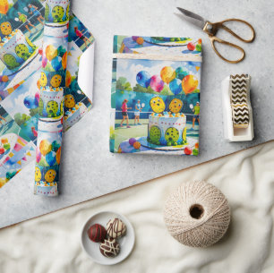 Pickleball Birthday Party themed Wrapping Paper