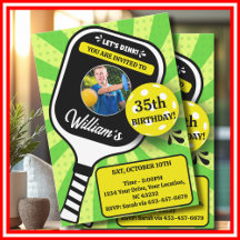 Pickleball Birthday RETRO Green Sports PHOTO