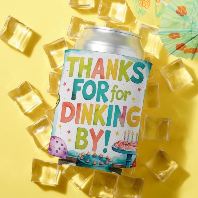 Pickleball Birthday themed  Can Cooler (In Situ Summer)