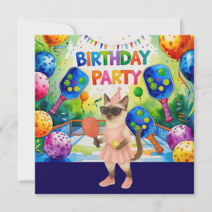 Pickleball birthday themed invitation