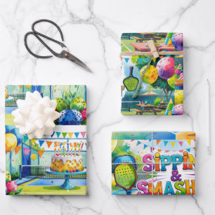 Pickleball Birthday themed Wrapping Paper Sheet