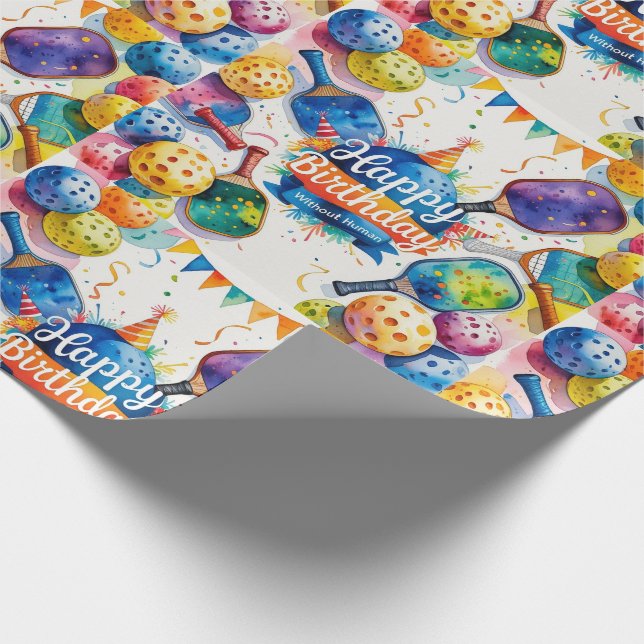 Pickleball Birthday themed Wrapping Paper Sheets (Corner)