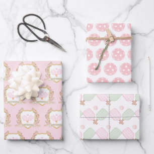 Pickleball Birthday Wrapping Paper Sheet