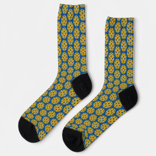 Pickleball Blue and Yellow Ball Socks
