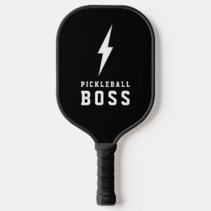 Pickleball Boss Lightning Bolt and Monogram Paddle