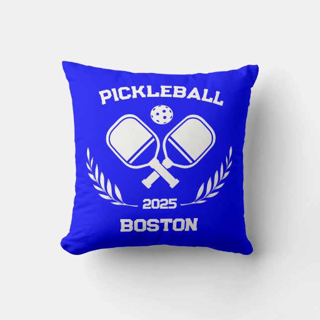 Pickleball Boston 2025 Custom Blue Cushion (Front)