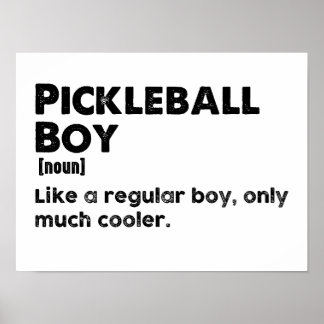 Pickleball Boy Funny Dictionary Definition Pickle Poster