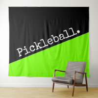 PICKLEBALL Bright Lime Green Black Colour Block