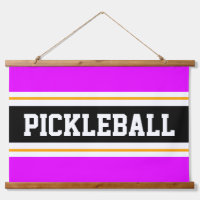 PICKLEBALL Bright Pink Yellow Black Racing Stripes
