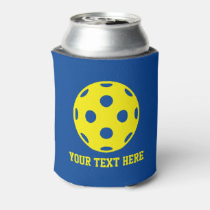 Pickleball can coolers with custom colours and tex