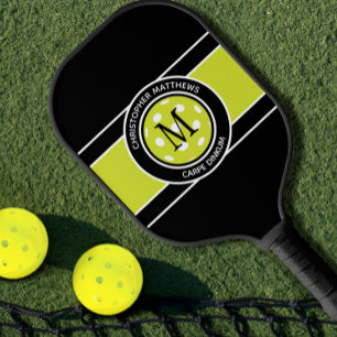 Pickleball Carpe Dinkum Quote Name Initial Black  Pickleball Paddle