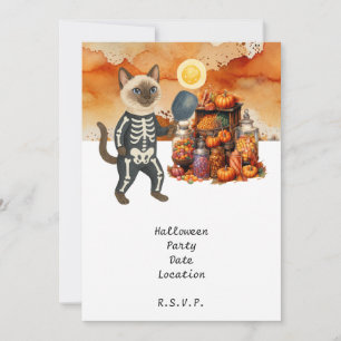 Pickleball Cat and Friends Host Halloween Party Invitation