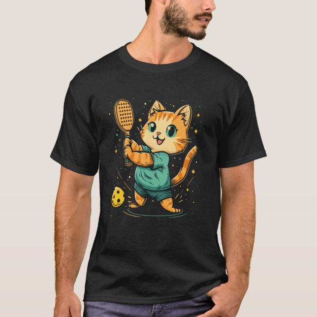 Pickleball Cat T-Shirt (Front)