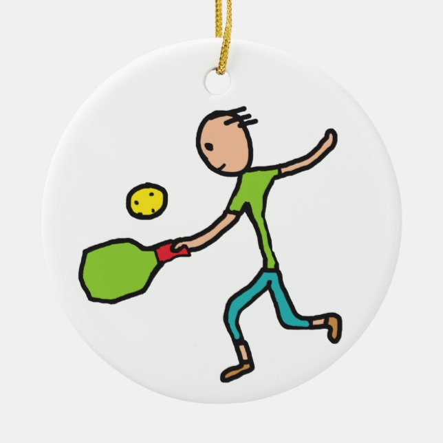 Pickleball Ceramic Tree Decoration (Front)