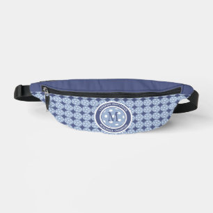 Pickleball Champion Cute Custom Name Initial Blue Bum Bags