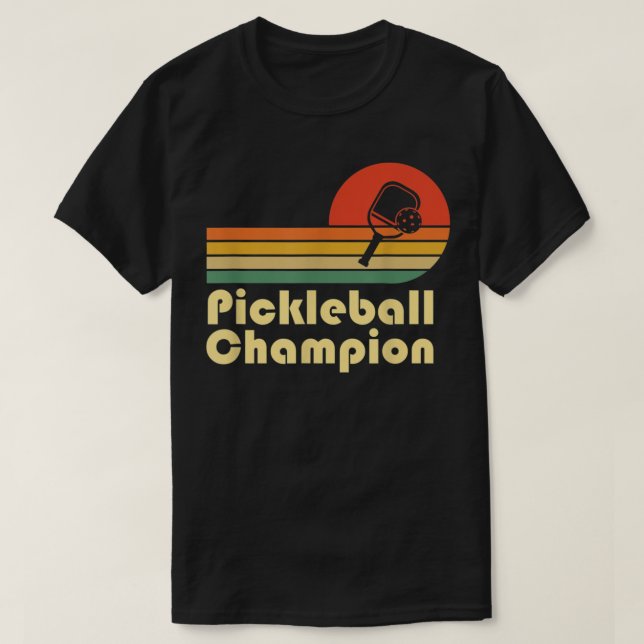 Pickleball Champion Vintage Funny Retro Pickleball T-Shirt (Design Front)