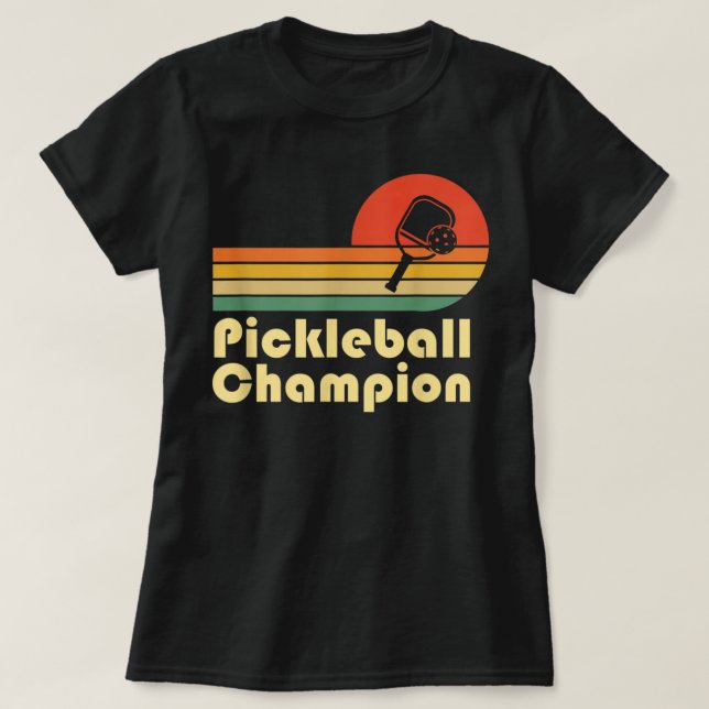 Pickleball Champion Vintage Funny Retro Pickleball T-Shirt (Design Front)