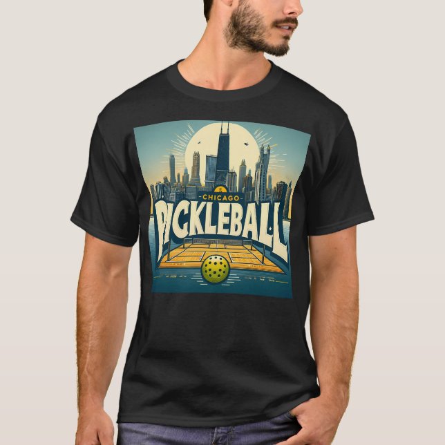 Pickleball Chicago Skyline T-Shirt (Front)