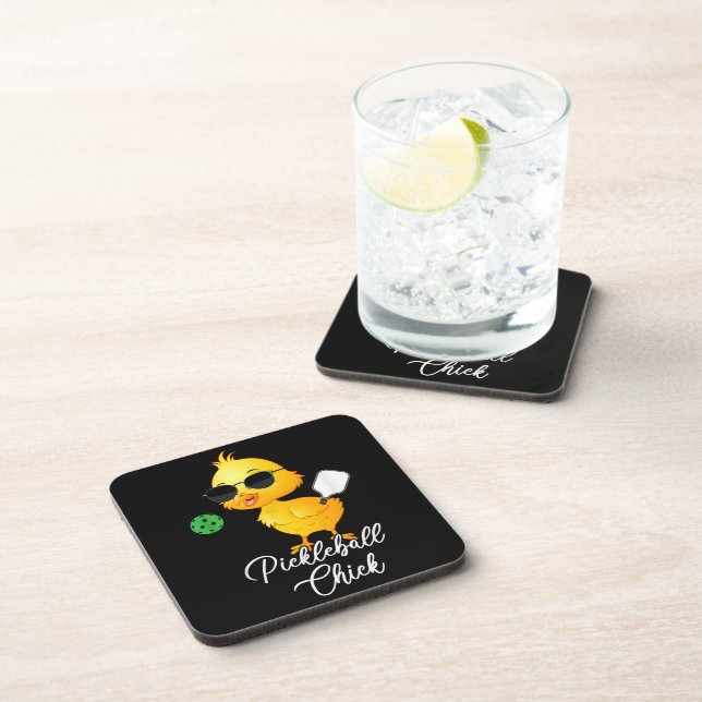 Pickleball Chick Funny Pickleball Coaster (Right Side)