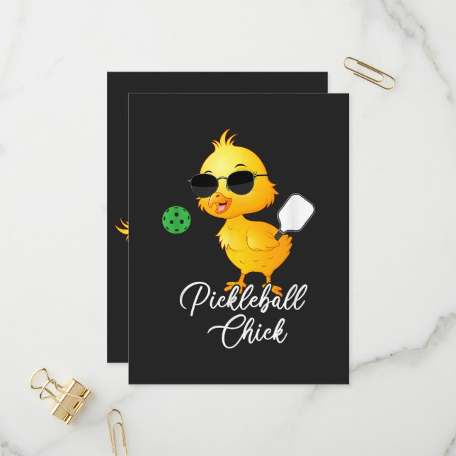 Pickleball Chick Funny Pickleball Invitation Postcard (Front/Back In Situ)