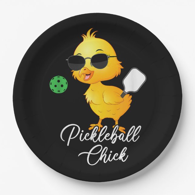 Pickleball Chick Funny Pickleball Paper Plate (Front)