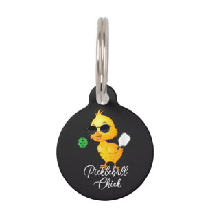 Pickleball Chick Funny Pickleball Pet Tag