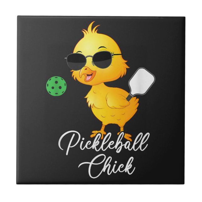 Pickleball Chick Funny Pickleball Tile (Front)