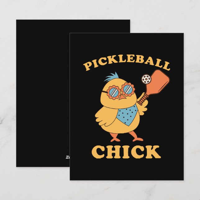 Pickleball Chick - retro Holiday Card (Front/Back)