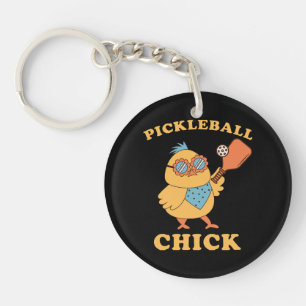 Pickleball Chick - retro Key Ring