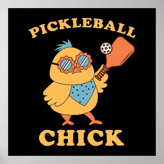 Pickleball Chick - retro Poster (Front)