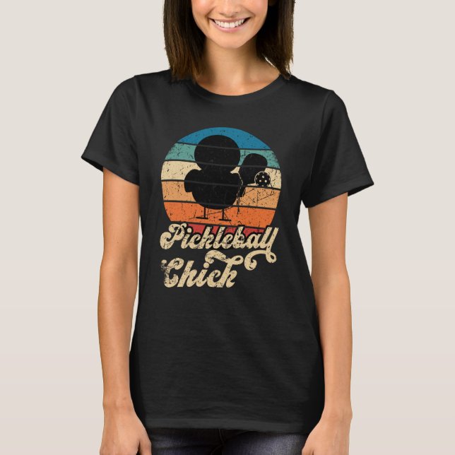 Pickleball Chick Retro Vintage  2 T-Shirt (Front)