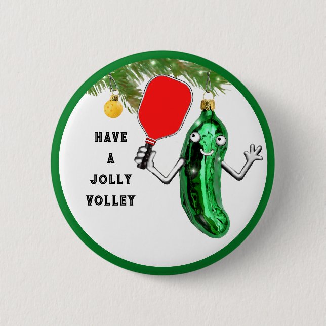Pickleball Christmas 6 Cm Round Badge (Front)